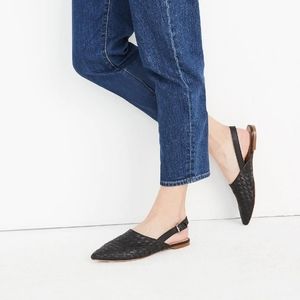 MADEWELL Remi Slingback Flat in Woven Leather
